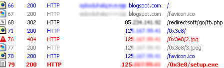 Koobface connection log